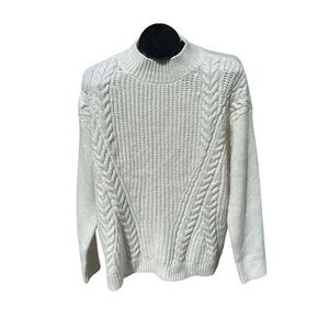 Simply Vera Vera Wang Cream Silver Turtleneck Sweater Size XL